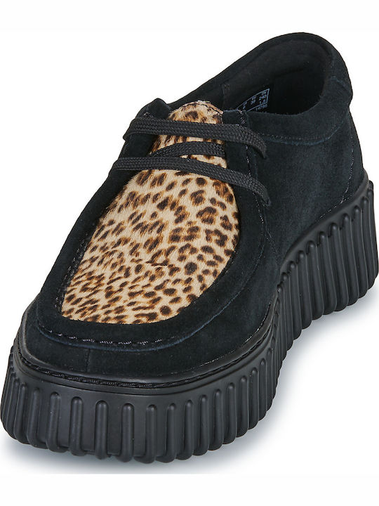 Torhill Bee Women's Suede Oxford Shoes Black