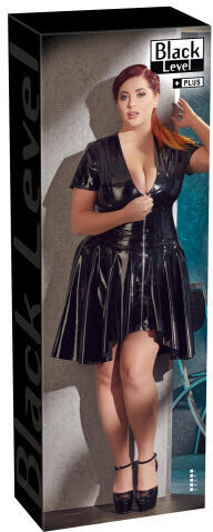 Black Level Flared Vinyl Dress Φόρεμα Μαύρο