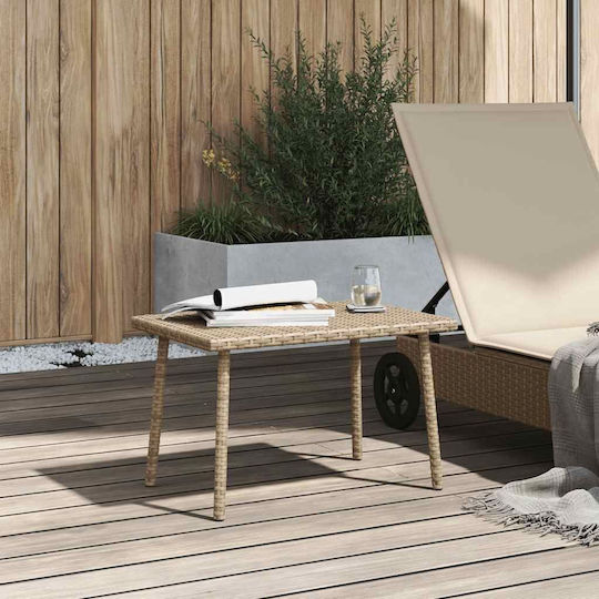 Tisch für kleine Außenbereiche Rattan Stabil Beige 60x40x37cm