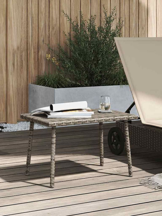 Sitting Room Outdoor Free Standing Rattan Table Gray 60x40x37cm