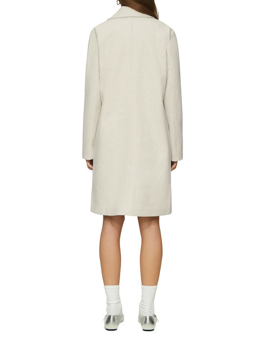 Women's White Coat with Buttons