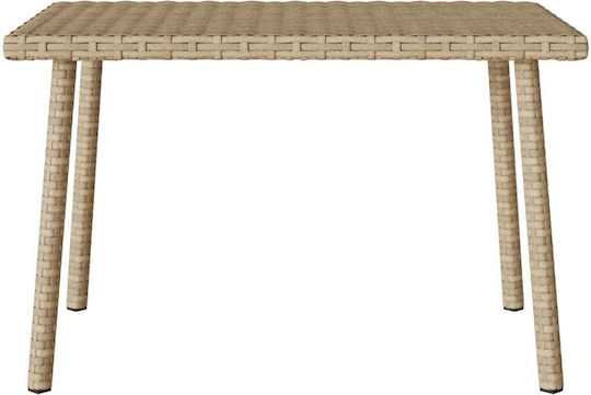 Tisch für kleine Außenbereiche Rattan Stabil Beige 60x40x37cm
