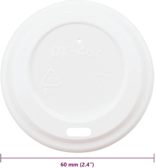 vidaXL Disposable Cup Lids in White color (1000pcs)