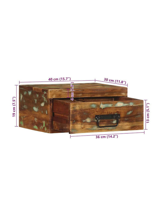 Κομοδίνα από Μασίφ Ξύλο Πολύχρωμα 2τμχ 40x30x19cm
