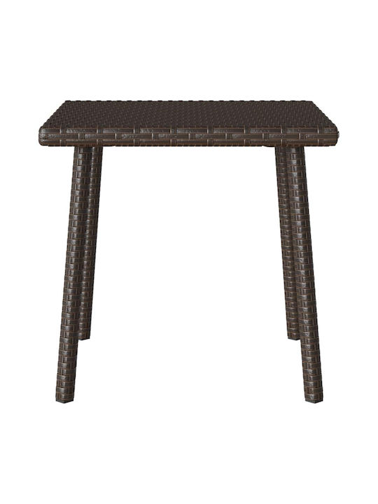 Sitting Room Outdoor Free Standing Rattan Table Brown 40x40x37cm