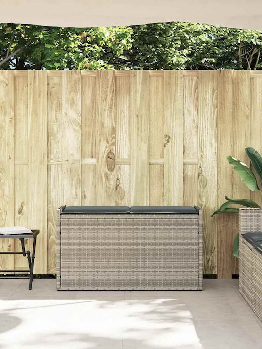 Outdoor Bench Rattan with Chest and Cushions 95x39.5x57cm