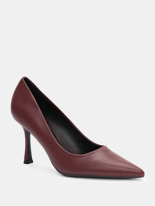 Luigi Pointed Toe Burgundy Heels