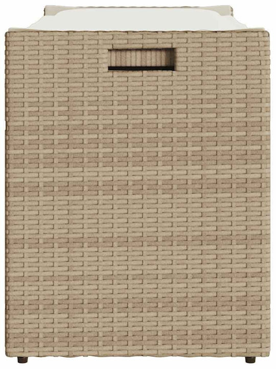 Outdoor Bench Rattan with Chest and Cushions 100x45x57cm