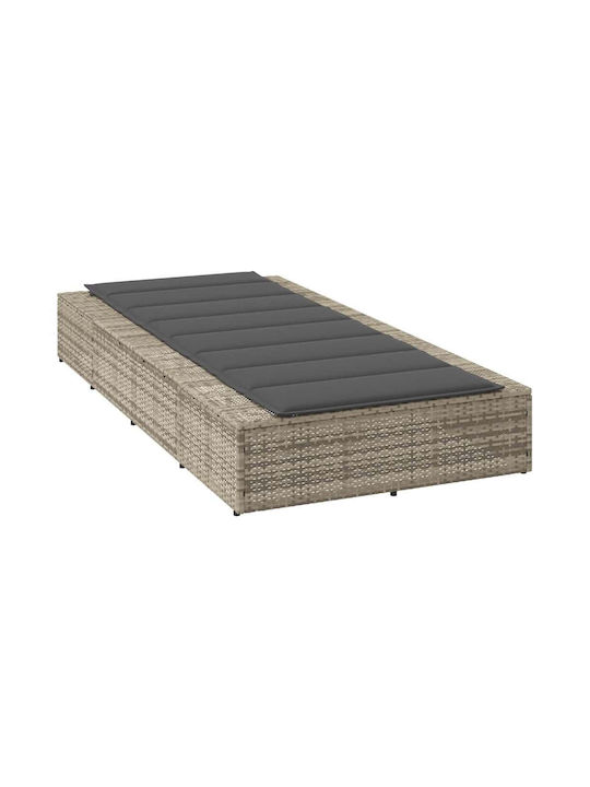 Liegestuhl Rattan mit Kissen Gray 210x100x28cm.