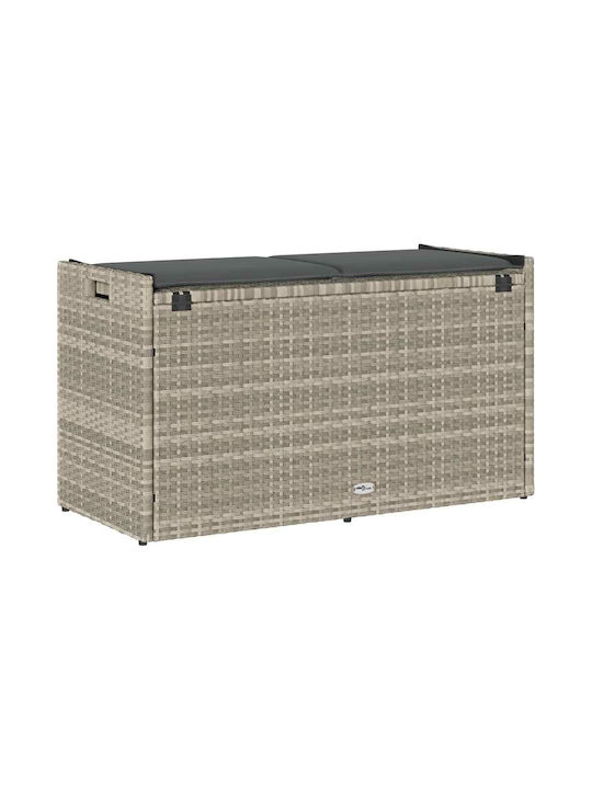 Outdoor Bench Rattan with Chest and Cushions 95x39.5x57cm