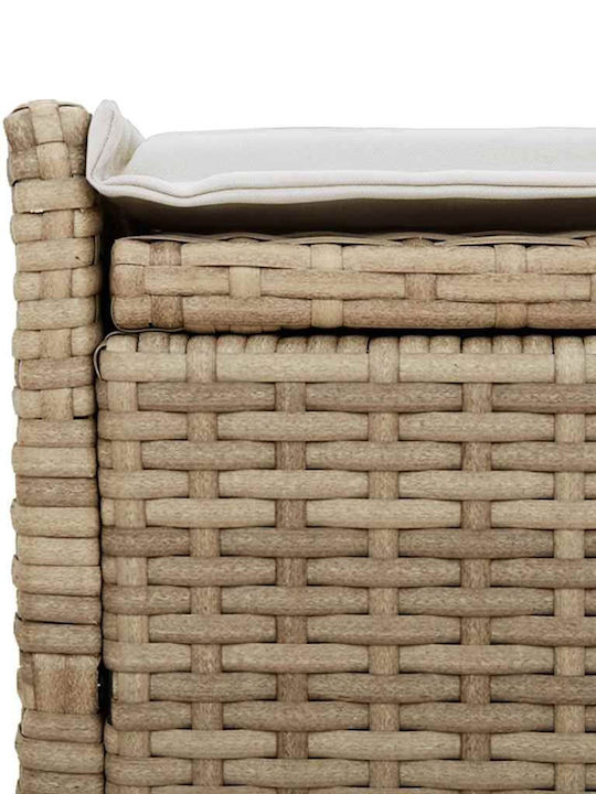 Outdoor Bench Rattan with Chest and Cushions 100x45x57cm