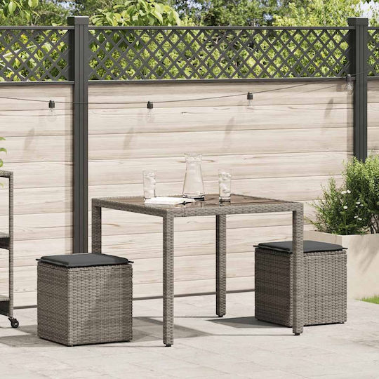 Σκαμπό Rattan 2τμχ 40x40x43cm Σκαμπό Rattan 2τμχ 40x40x43cm