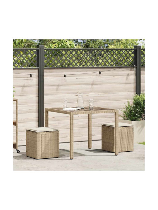 Stool Outdoor Beige 40x40x43cm