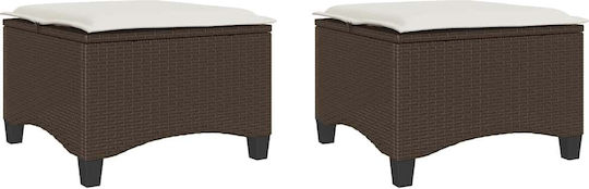 Σκαμπό Rattan 2τμχ 55x55x36cm Σκαμπό Rattan 2τμχ 55x55x36cm