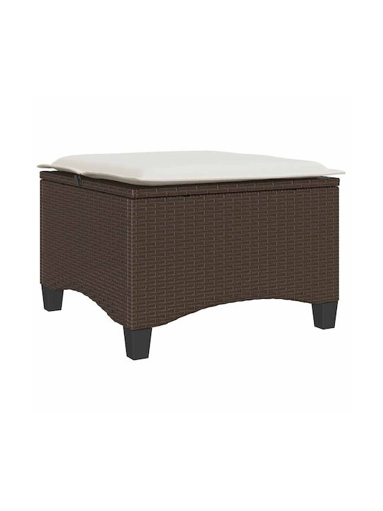 Gartenhocker Würfel Für Außenbereich Rattan Mit Braunen Kissen 2Stücke 55x55x36cm