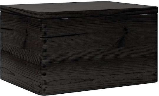 vidaXL Декоративна куфар Дърво Черен 40x30x23бр