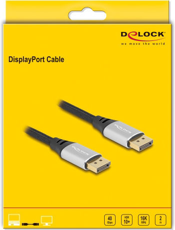 DeLock Cable DisplayPort male - DisplayPort male 2m Black (80634)
