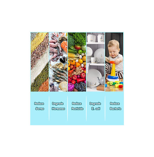Rechargeable Cleaning Device Washing Machine Electrolysis Technology for Fruits, Vegetables, Meats & Various Utensils Blue