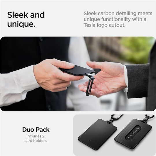 Car Key Cover Case Card Holder 2PK made of for Tesla in Black Color
