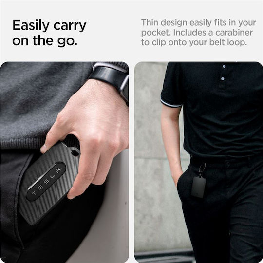 Car Key Cover Case Card Holder 2PK made of for Tesla in Black Color