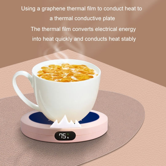 Usb Intelligent Constant Temperature Automatic Heating Coaster Βόρειο Ημισφαίριο Ροζ
