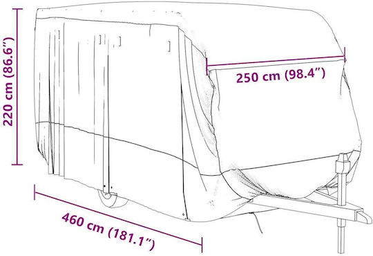 vidaXL Covers 460x250x220cm Waterproof Secured with Straps