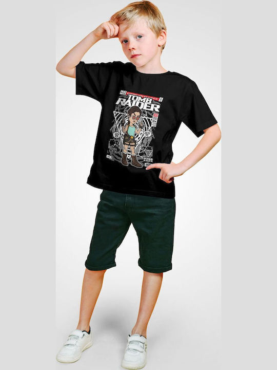 Παιδικό T-shirt Black Lara Croft Tomb Raider