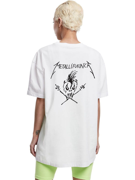 Tricou Metallica Fuckin Rock Avenue Alb Tricou Metallica Fuckin Rock Avenue Alb