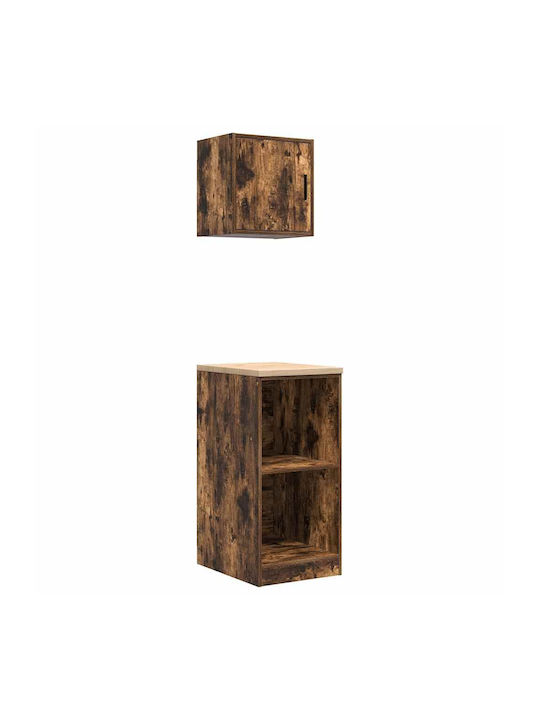 Garagenschränke 2 Stk. Rauchige Eiche Holzwerkstoff Braun 40 x 51 x 85 cm