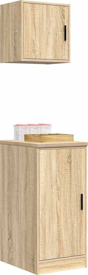 Garagenschränke 2 Stk. Rauchige Eiche Holzwerkstoff Braun 40 x 51 x 85 cm
