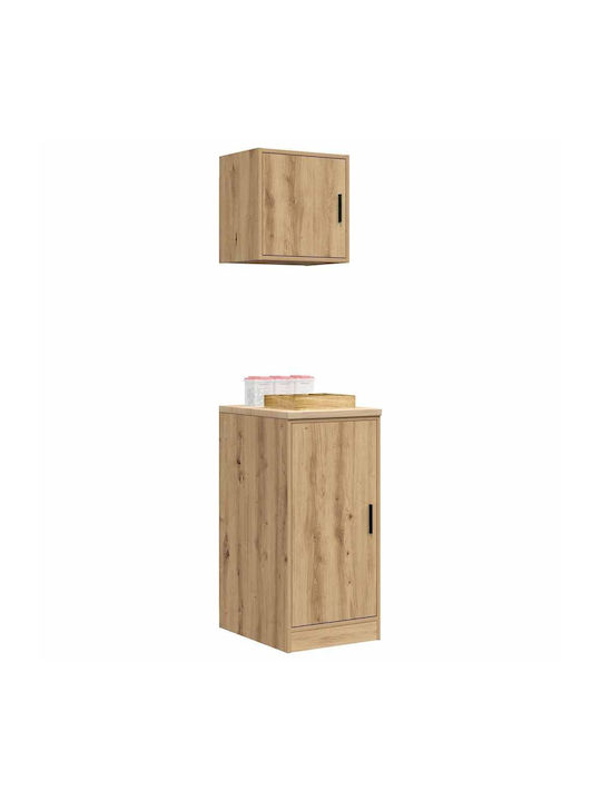 Garage Cabinets 2 Pcs Artisan Oak Engineered Wood Brown 40 X 51 X 85 Cm