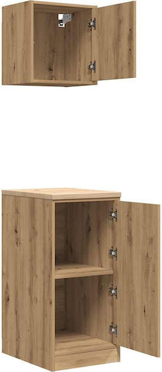 Garagenschränke 2 Stk. Kunsthandwerk Eiche Holzwerkstoff Braun 40 x 51 x 85 cm