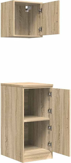 Garagenschränke 2 Stk. Rauchige Eiche Holzwerkstoff Braun 40 x 51 x 85 cm