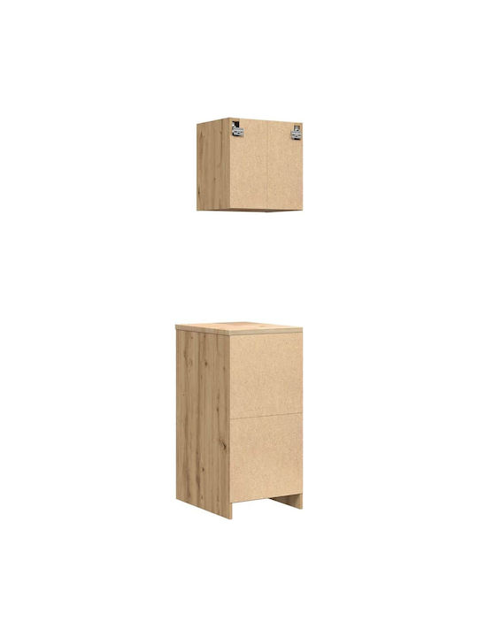 Garage Cabinets 2 Pcs Artisan Oak Engineered Wood Brown 40 X 51 X 85 Cm