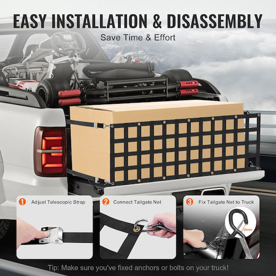 Vevor Pickup Truck Tailgate Net 60" X 18" Full Size Trucks