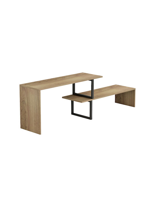 Suport TV Lilant din Metal și Lemn Sonoma - Negru M110xA30xÎ45cm