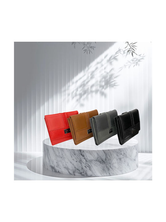 Small Leather Women's Wallet Classic with RFID Tabac Brown