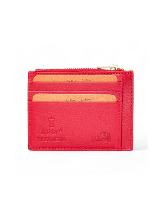 Lavor Small Leather Women's Wallet with RFID Red