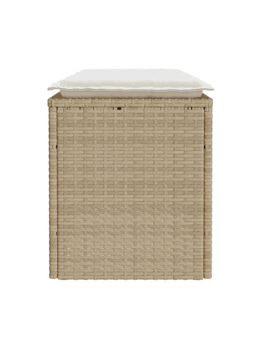 Bench Outdoor Rattan with Pillows 110x40x44cm