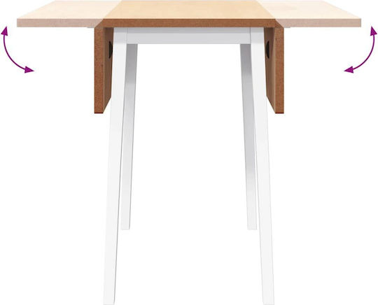 Table Dining Room from Solid Wood White 90x45x75cm