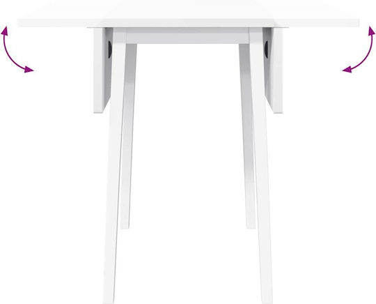 Table Dining Room from Solid Wood White 90x45x75cm