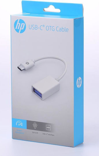 HP Converter USB-C male to USB-A female White 1pcs 9YF06AA