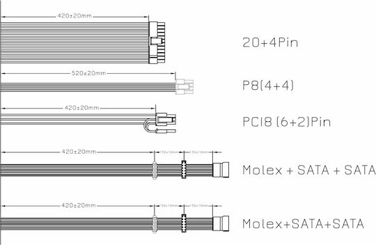 Powertech PT-1169 700W Μαύρο Τροφοδοτικό Υπολογιστή Full Wired