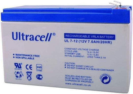 Ultracell UL12-7 Baterie UPS cu Capacitate 7Ah și Tensiune 12V 1buc