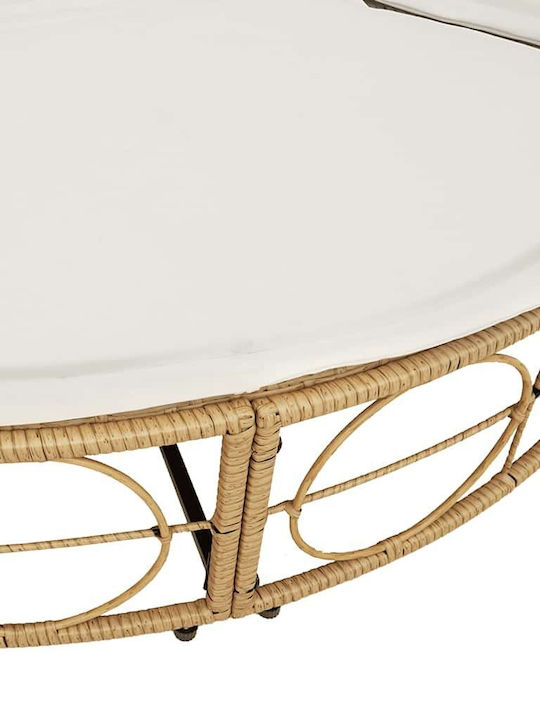 Εξωτερική Lounge Κρεβάτι Χωρίς Θόλο Poly Rattan Καφέ 160 X 50 X 3.8 Cm
