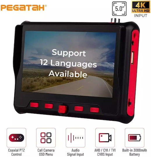 Portable Cctv Tester Monitor 5 Inch Display 8mp Camera Support Coaxial Ptz Control Ti-6300w-8mp