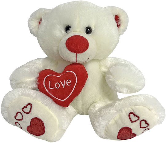 White Teddy Bear with Red Heart 27cm Toymarkt 99483 1pc 79-463