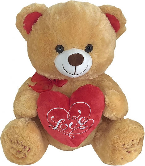 ToyMarkt Plush Bear with Heart Brown for 3+ Years 40 cm