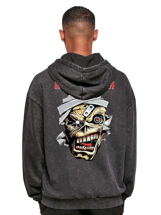 Oversized Premium Hoodie Iron Maiden Eddie Metal1 Rock Avenue Black