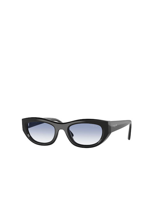 Vogue Women's Sunglasses with Black Plastic Frame and Blue Gradient Lens VO5616S W44/19